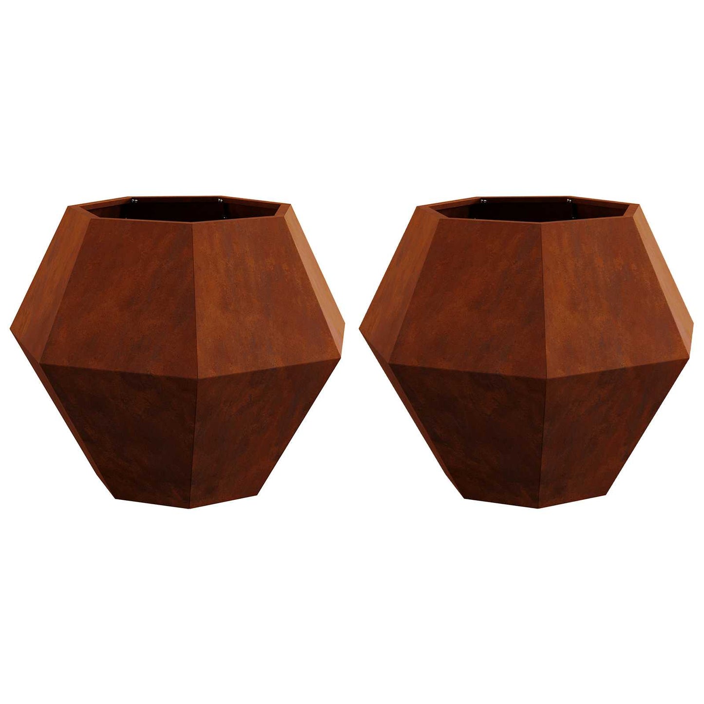 Vidaxl plantenbak 2 pcs roestig 75 x 75 x 60 cm cortenstaal