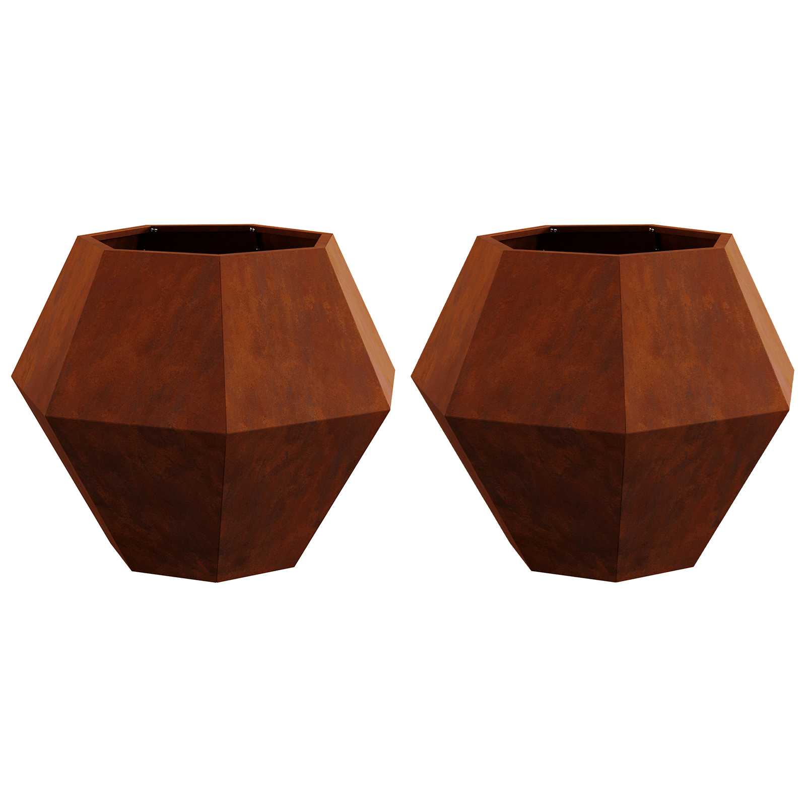 Vidaxl plantenbak 2 pcs roestig 75 x 75 x 60 cm cortenstaal