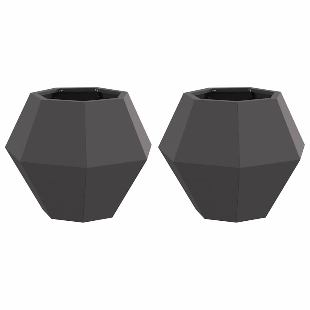 Vidaxx macetero 2 piezas negro 50 x 50 x 40 cm acero