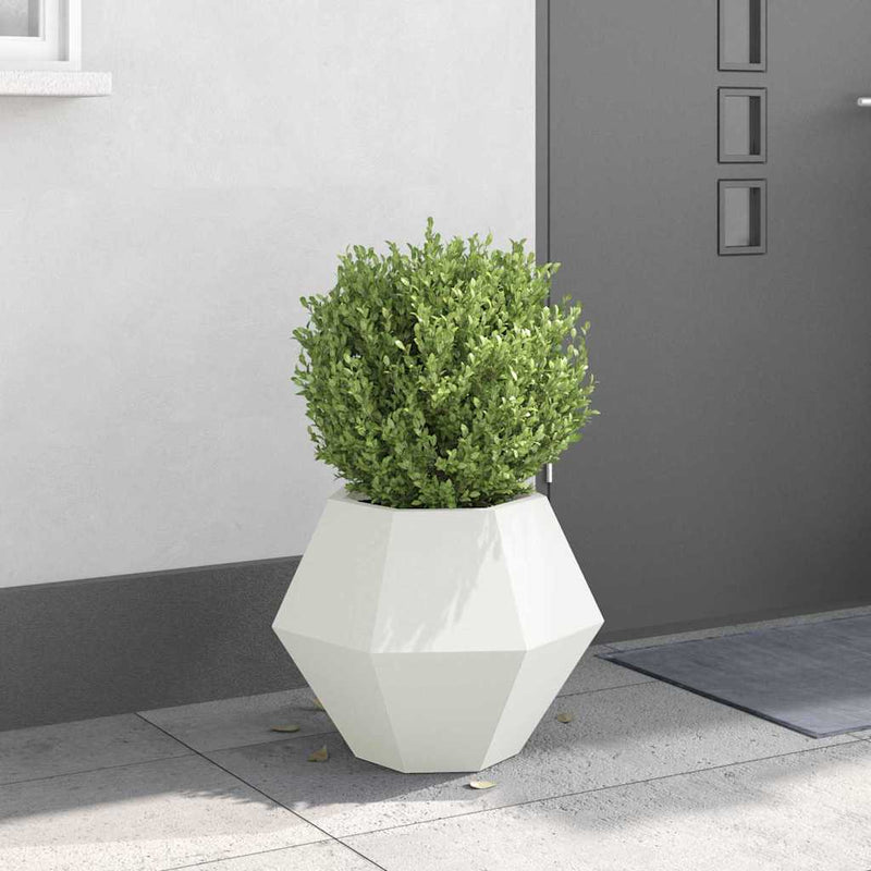 Jardinera vidaxx blanco 50 x 50 x 40 cm acero