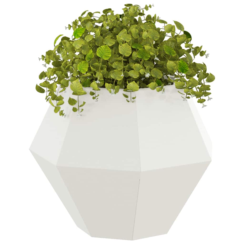 Vidaxx macetero 2 piezas blanco 50 x 50 x 40 cm acero