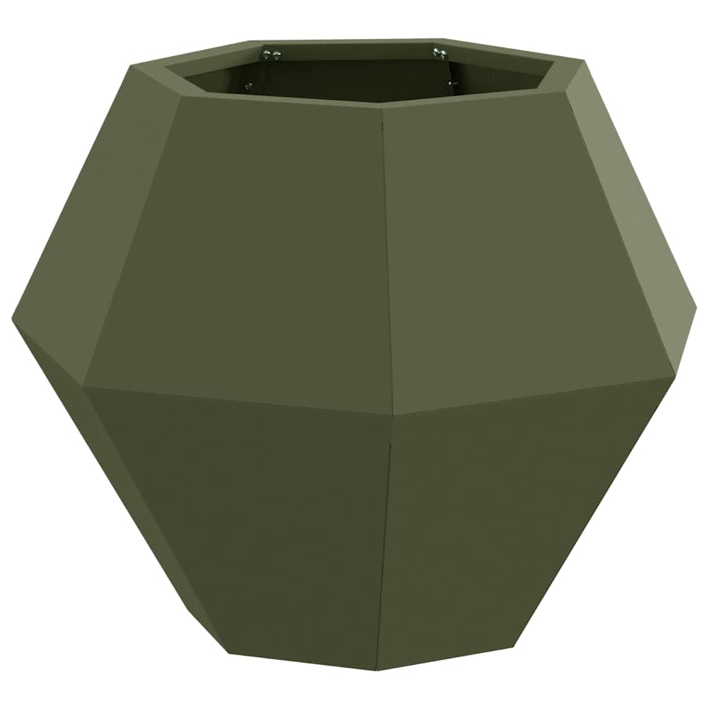 Jardinera vidaxx verde oliva 50 x 50 x 40 cm acero
