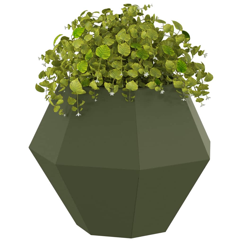 Jardinera vidaxx verde oliva 50 x 50 x 40 cm acero