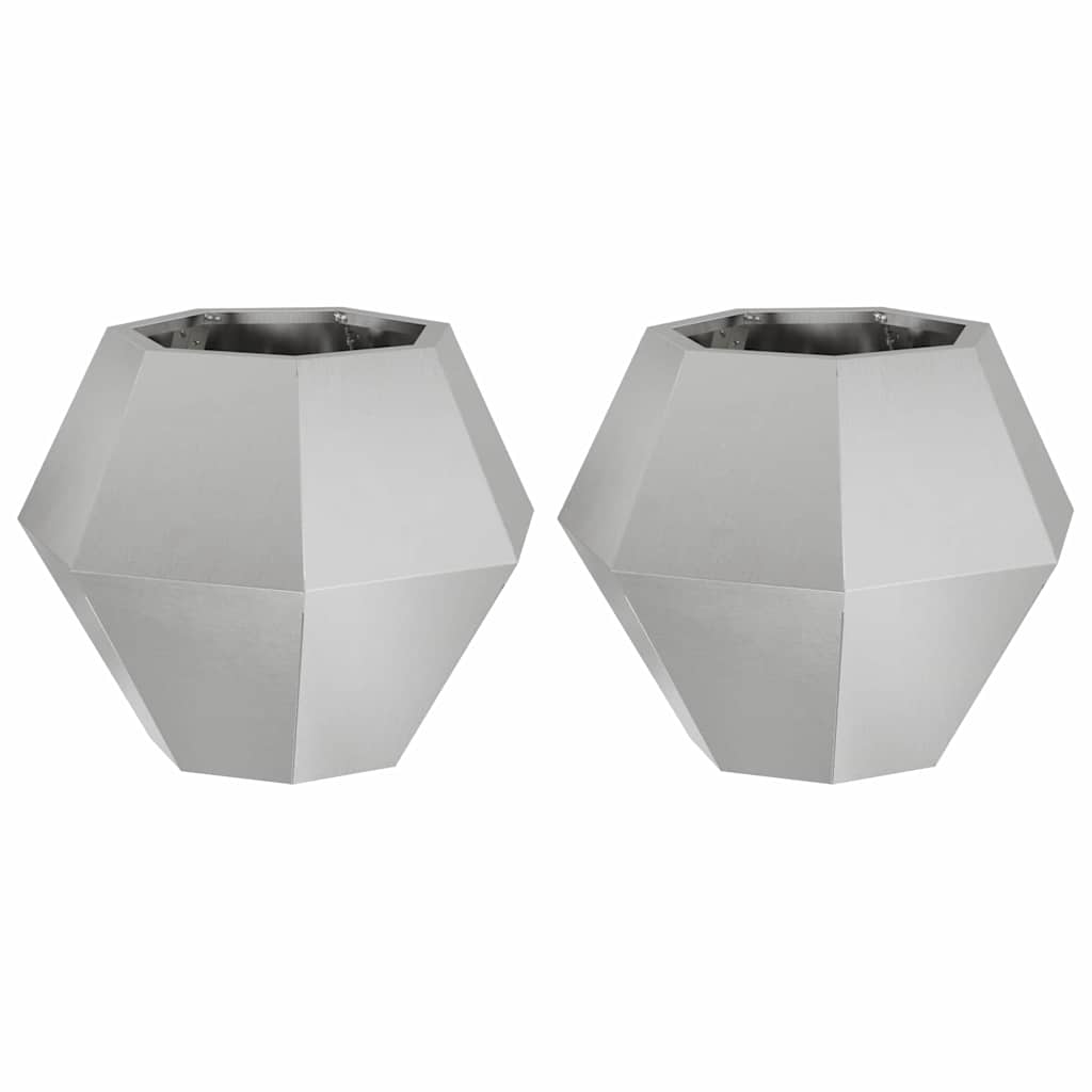 Fioriera Vidaxx 2 pezzi argento 50 x 50 x 40 cm in acciaio inossidabile