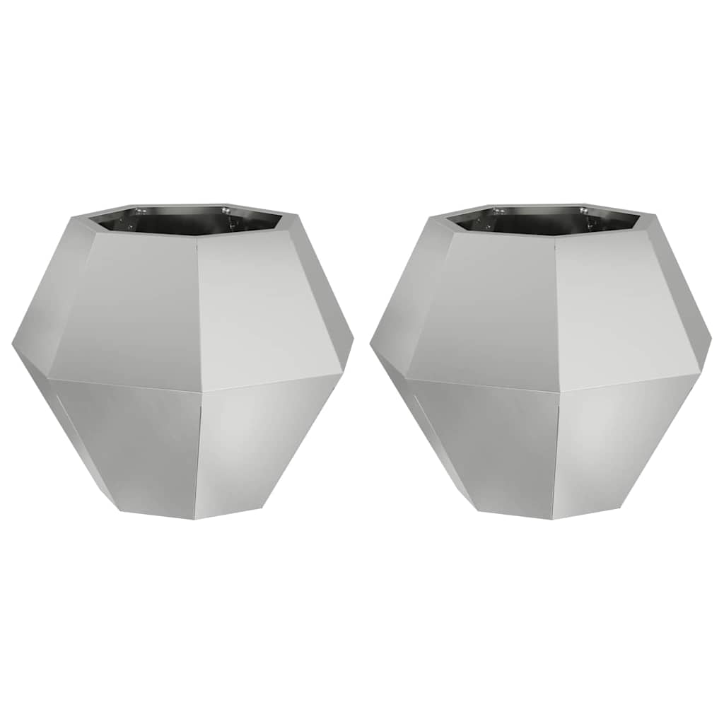 Fioriera Vidaxx 2 pezzi argento 50 x 50 x 40 cm in acciaio zincato