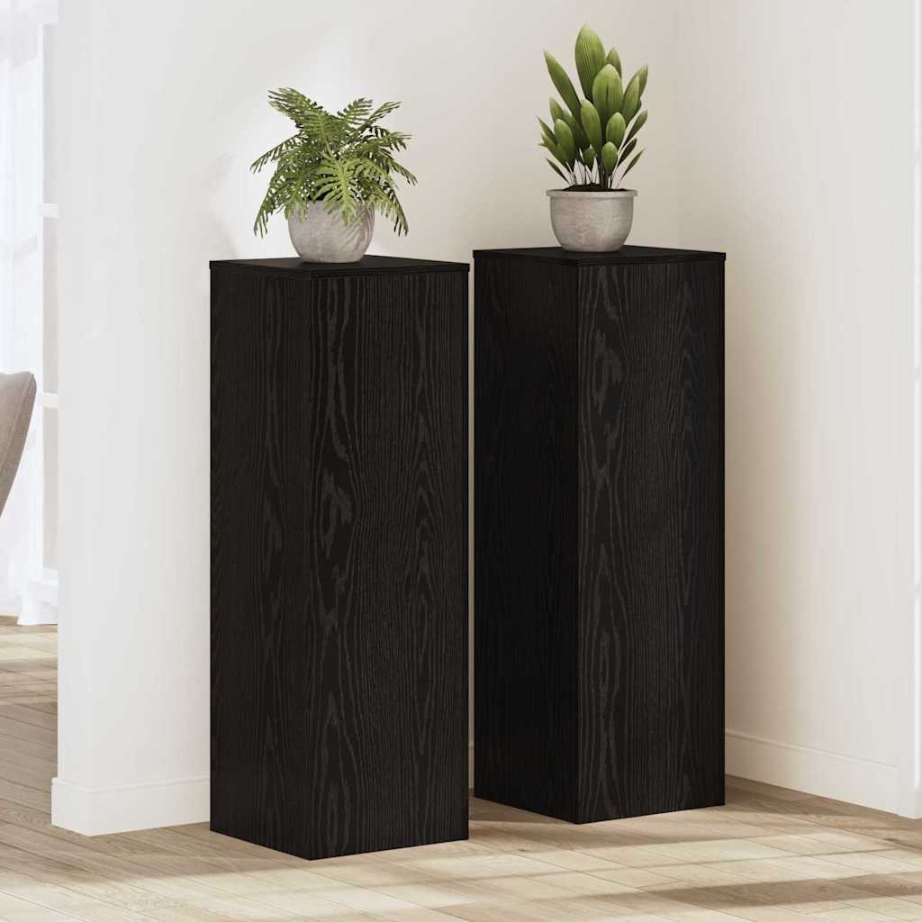 Supporto per piante Vidaxx 2 pezzi rovere nero 33 x 33 x 100 cm