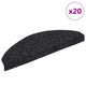 Vidaxx Tappetini per scale autoadesivi 20 pezzi 65x21x4 cm nero semicircolare grande