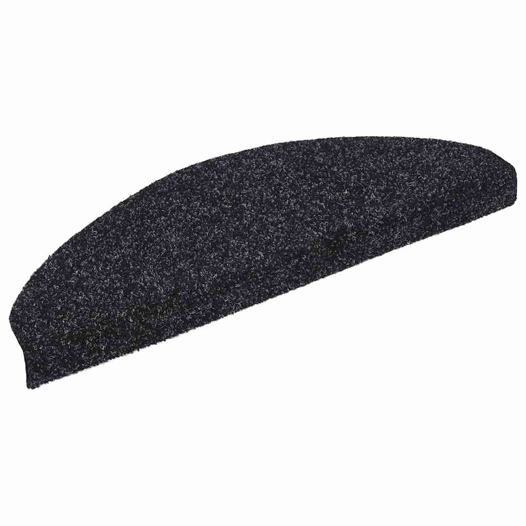 Vidaxx Tappetini per scale autoadesivi 20 pezzi 65x21x4 cm nero semicircolare grande