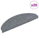 Vidaxl trapmatten zelfklevend 20 stuks 65x21x4 cm lichtgrijs halfrond groot