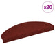 VidaXL Tappetini per scale autoadesivi 20 pezzi 65x21x4 cm rosso bordeaux semicircolare grande