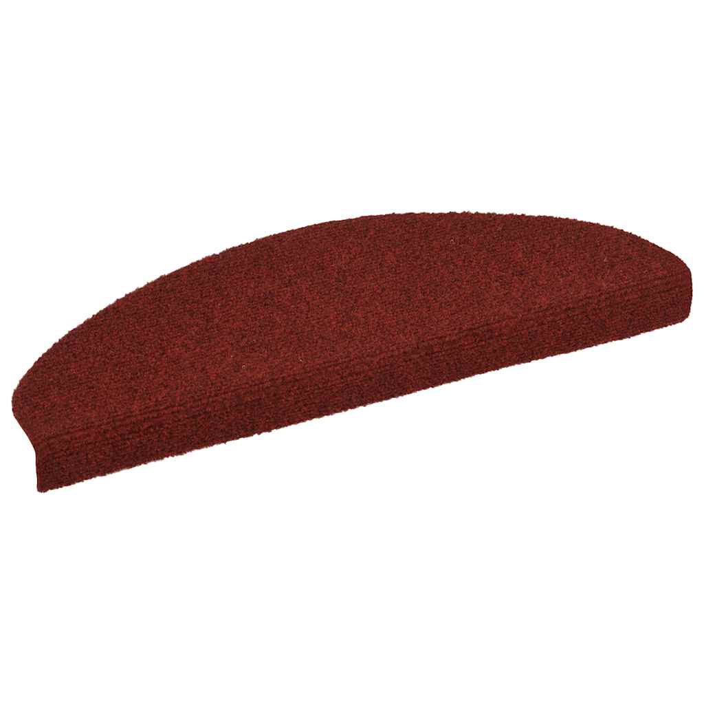 VidaXL Tappetini per scale autoadesivi 20 pezzi 65x21x4 cm rosso bordeaux semicircolare grande