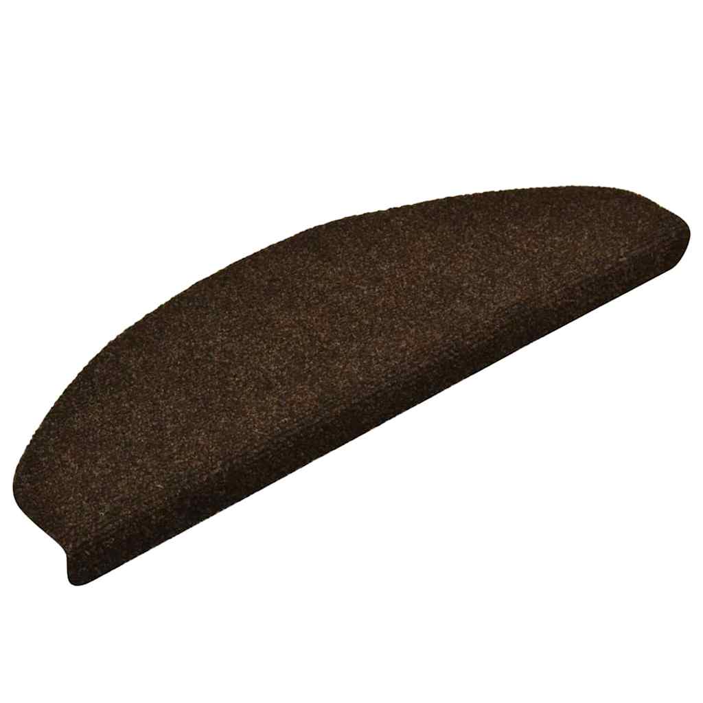 Vidaxx Tappetini per scale autoadesivi 20 pezzi 65x21x4 cm marrone semicircolare grande