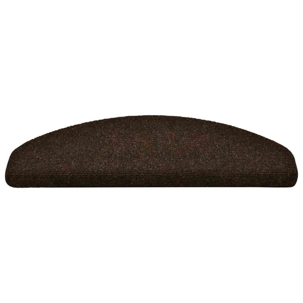 Vidaxx Tappetini per scale autoadesivi 20 pezzi 65x21x4 cm marrone semicircolare grande