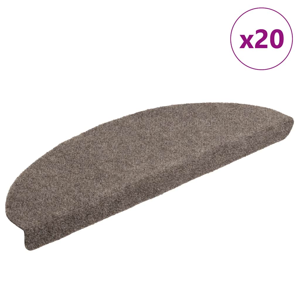 VidaXL Tappetini per scale autoadesivi 20 pezzi 65x21x4 cm beige semicircolare grande