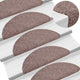 Vidaxx Tappetini per scale autoadesivi 30 pezzi 65x21x4 cm marrone chiaro semicircolare grande