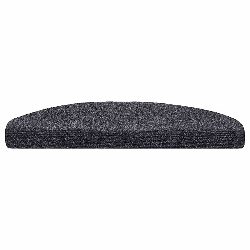 Vidaxl trapmatten zelfklevend 30 stuks 65x21x4 cm donkergrijs halfrond groot
