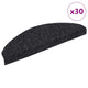 VidaXL Tappetini per scale autoadesivi 30 pezzi 65x21x4 cm nero semicircolare grande