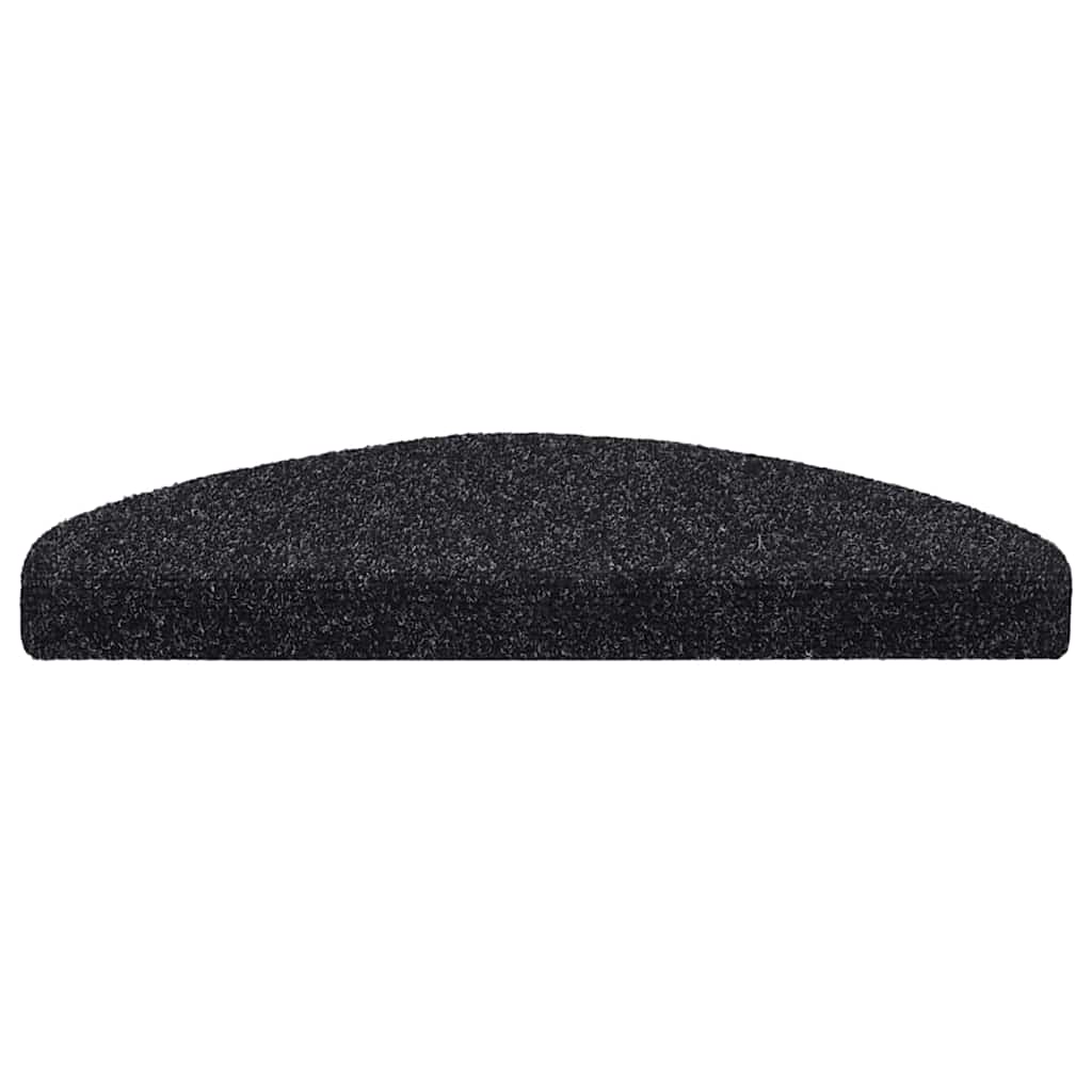 VidaXL Tappetini per scale autoadesivi 30 pezzi 65x21x4 cm nero semicircolare grande