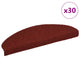 VidaXL Tappetini per scale autoadesivi 30 pezzi 65x21x4 cm rosso bordeaux semicircolare grande