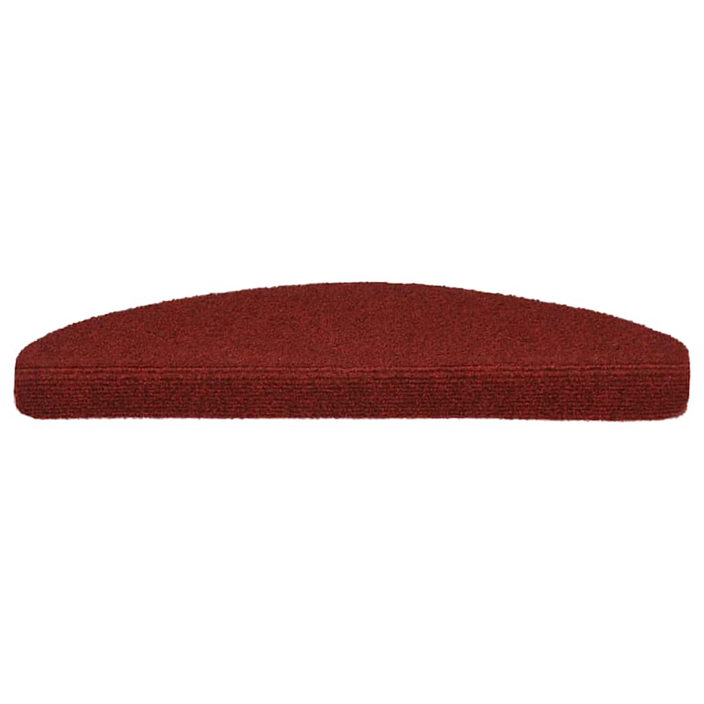 VidaXL Tappetini per scale autoadesivi 30 pezzi 65x21x4 cm rosso bordeaux semicircolare grande