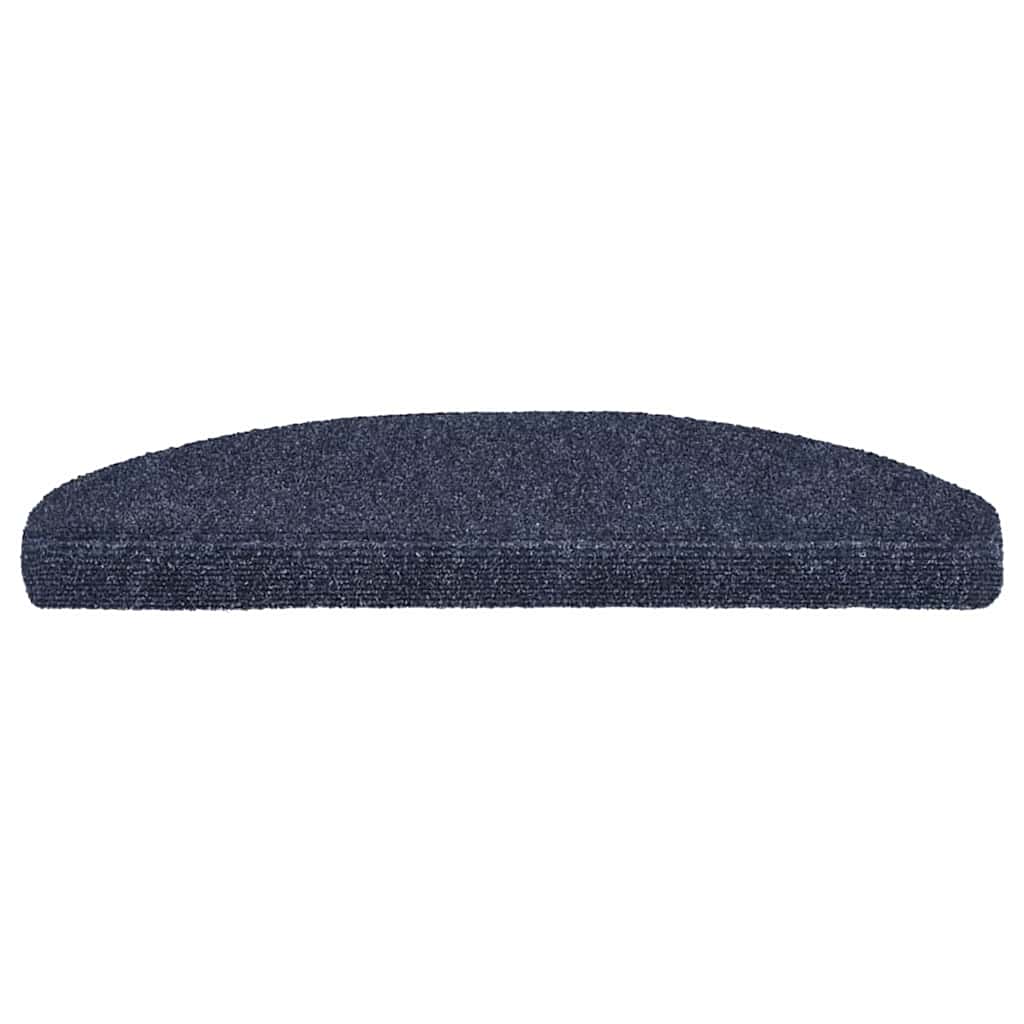 Vidaxx Tappetini per scale autoadesivi 30 pezzi 65x21x4 cm blu semicircolare grande