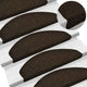 VidaXL Tappetini per scale autoadesivi 30 pezzi 65x21x4 cm marrone scuro semicircolare grande