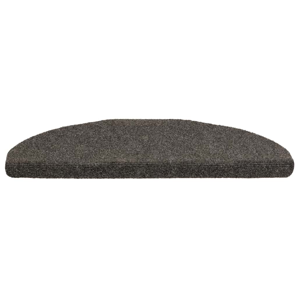 Vidaxx Tappetini per scale autoadesivi 30 pezzi 65x21x4 cm antracite semicircolare grande