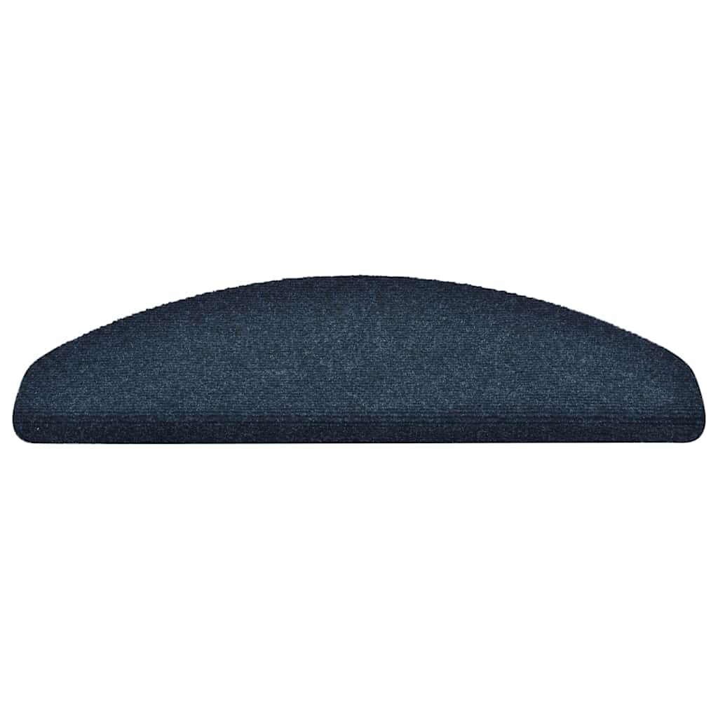 VidaXL Tappetini per scale autoadesivi 30 pezzi 65x21x4 cm blu navy semicircolare grande