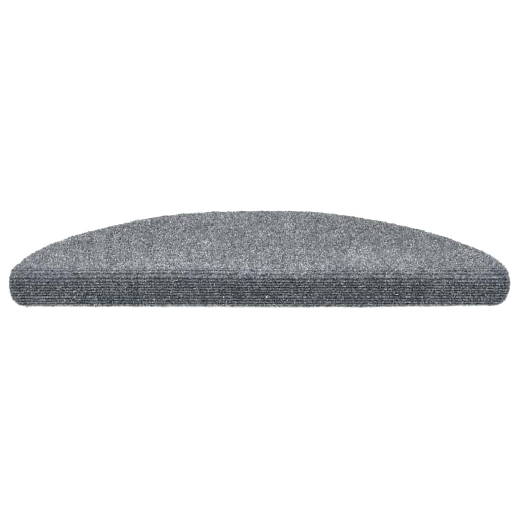 Vidaxx alfombras de escalera autoadhesivas 20 piezas 56x17x3 cm semicircular gris claro