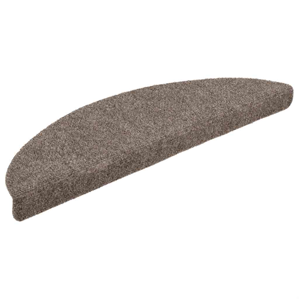 VidaXL Tappetini per scale autoadesivi 20 pezzi 56x17x3 cm beige semicircolare
