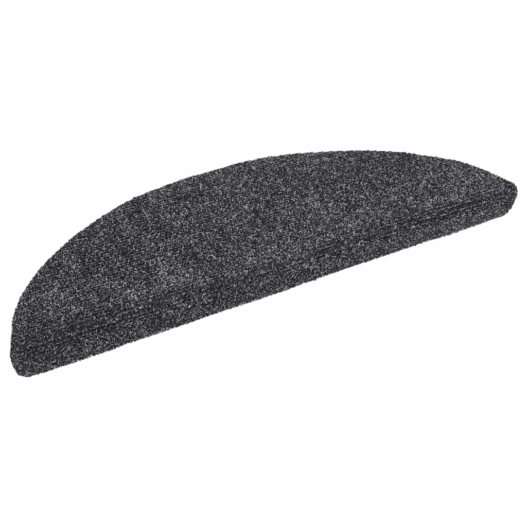 Tappetini per scale autoadesivi Vidaxx 30 pezzi 56x17x3 cm grigio scuro semicircolare