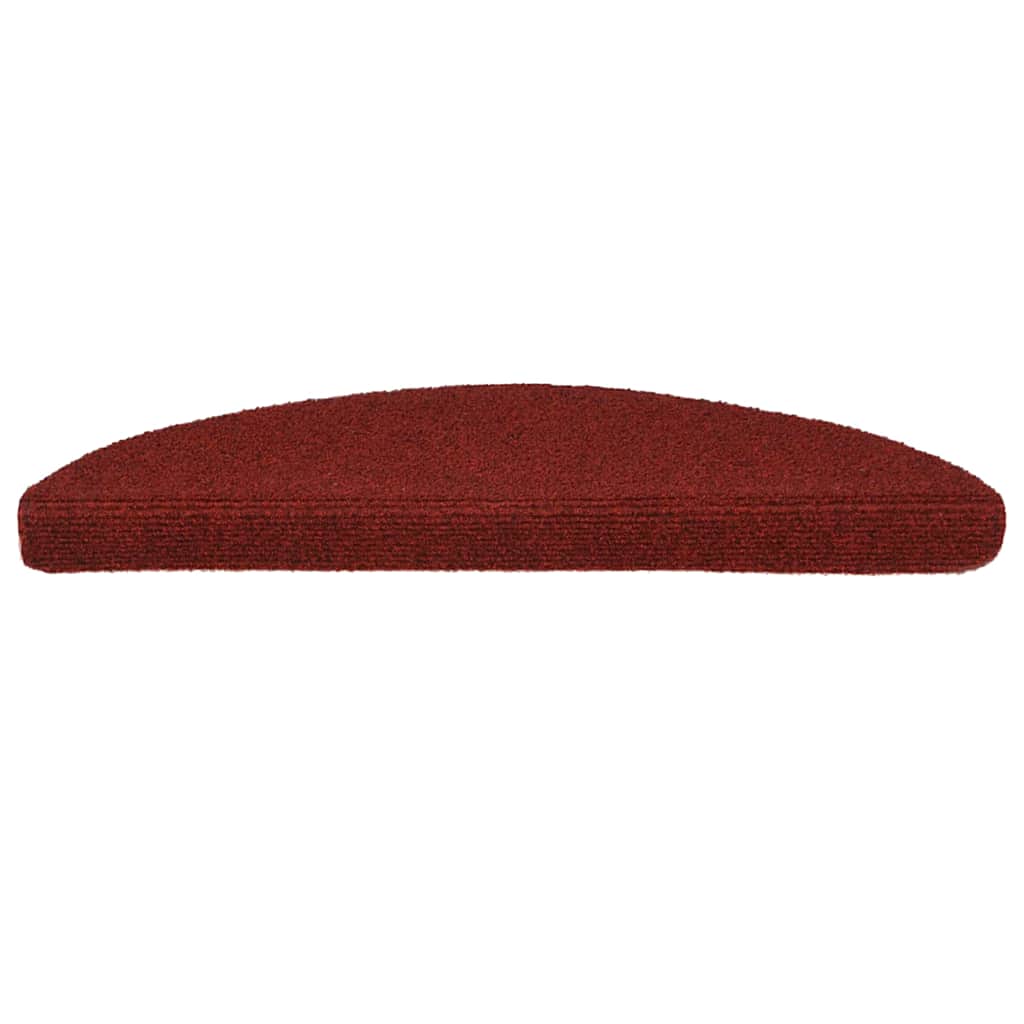 VidaXL Tappetini per scale autoadesivi 30 pezzi 56x17x3 cm rosso bordeaux semicircolare