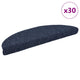 VidaXL Tappetini per scale autoadesivi 30 pezzi 56x17x3 cm blu semicircolare