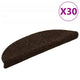 VidaXL Tappetini per scale autoadesivi 30 pezzi 56x17x3 cm marrone semicircolare
