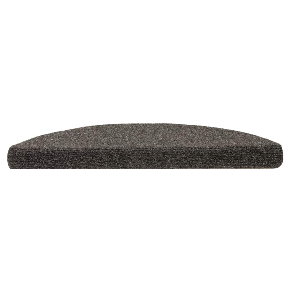 Tappetini per scale autoadesivi Vidaxx 30 pezzi 56x17x3 cm antracite semicircolare