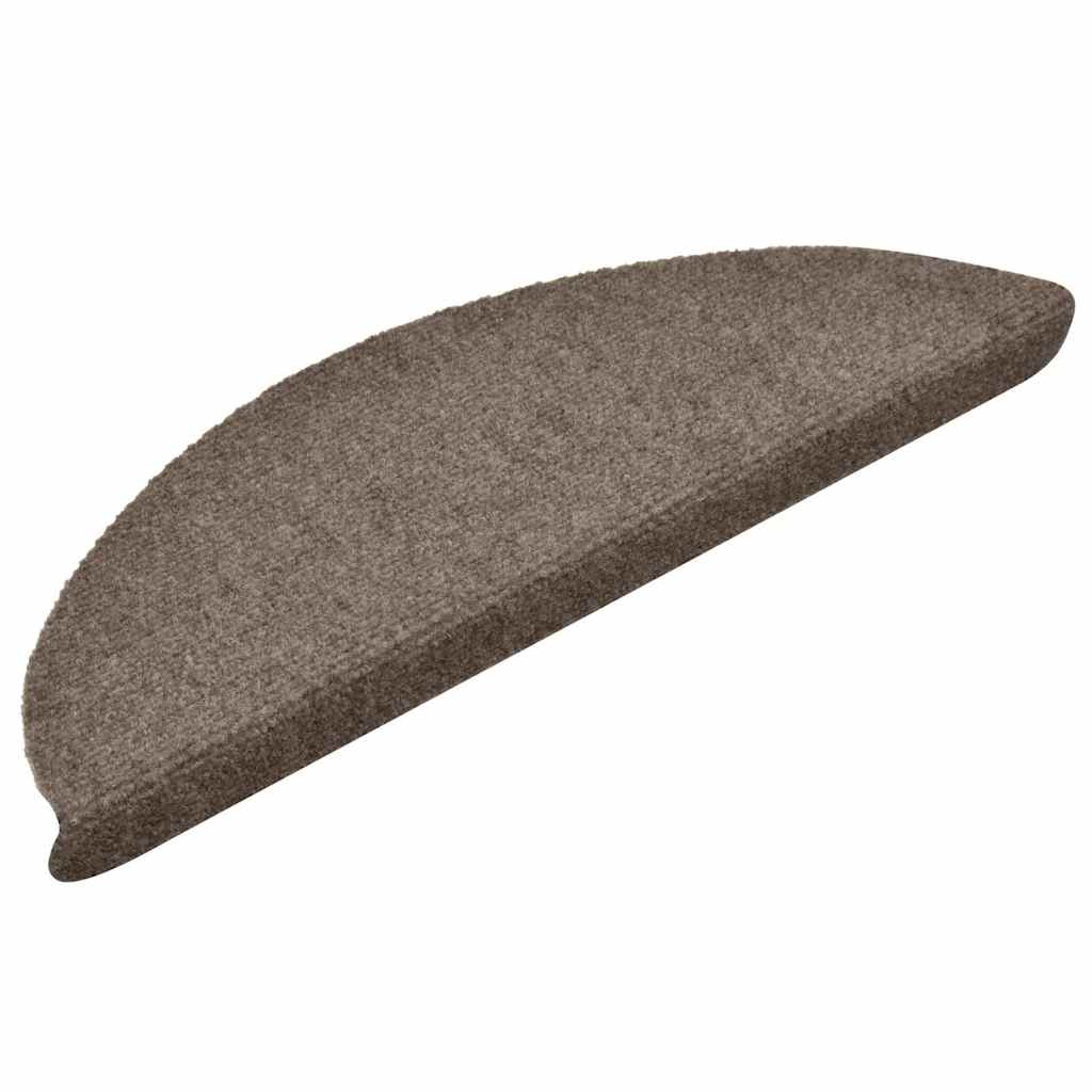 VidaXL Tappetini per scale autoadesivi 30 pezzi 56x17x3 cm beige semicircolare