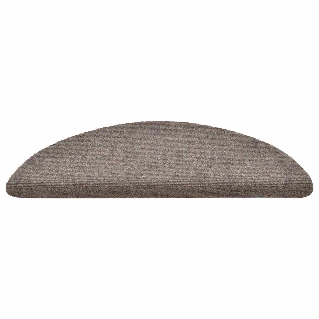 VidaXL Tappetini per scale autoadesivi 30 pezzi 56x17x3 cm beige semicircolare