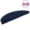 VidaXL Tappetini per scale autoadesivi 30 pezzi 56x17x3 cm blu navy semicircolari