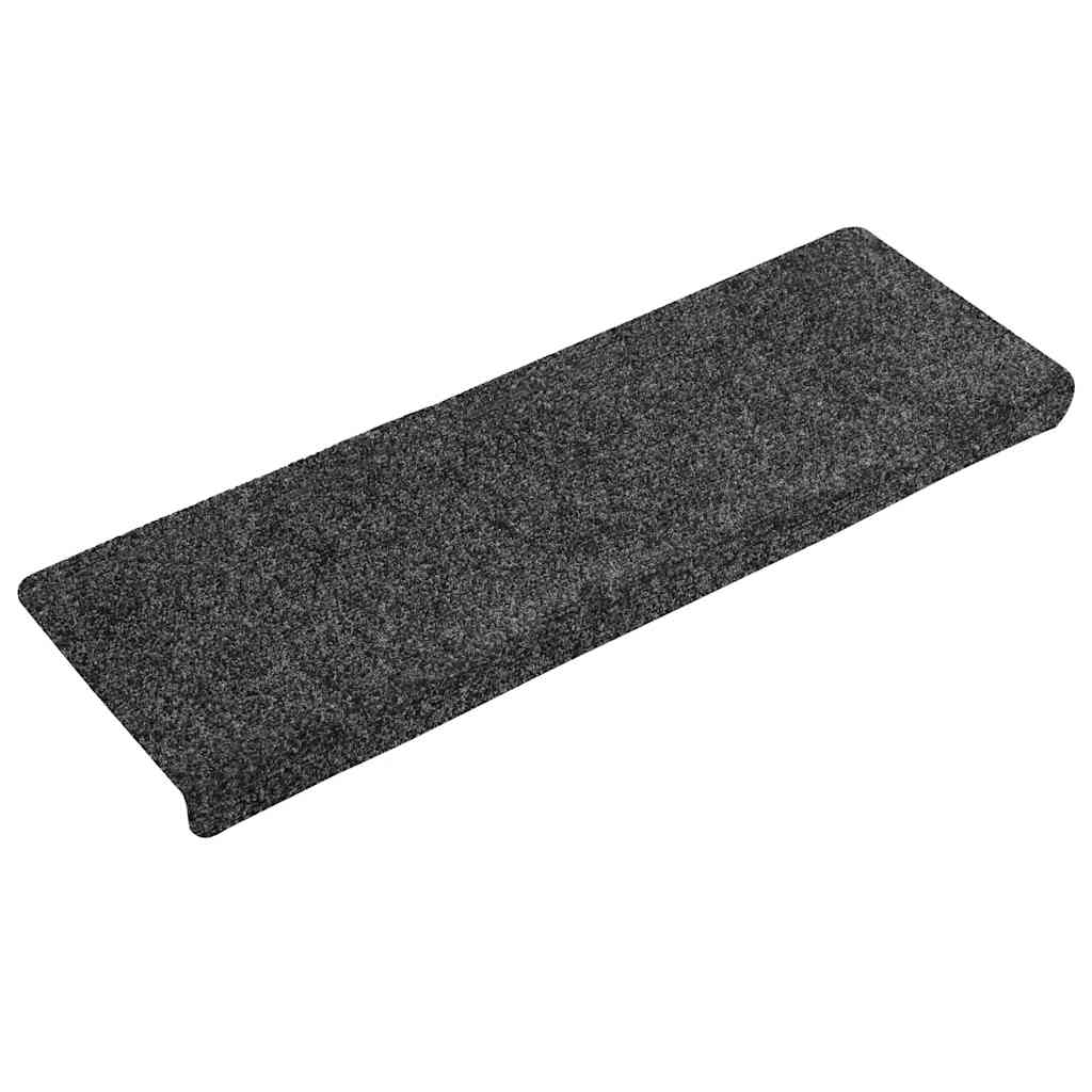 VidaXL tapetes para escaleras autoadhesivos 30 piezas 65x21x4 cm borde rectangular gris