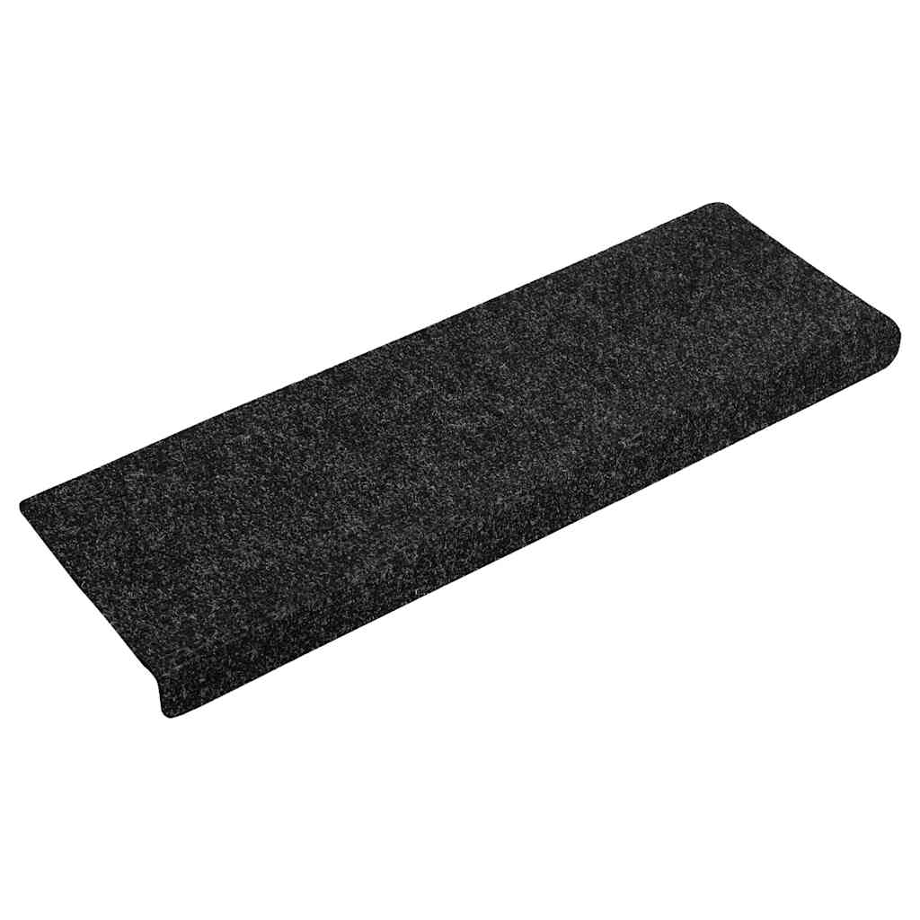 VidaXL tapetes para escaleras autoadhesivos 30 piezas 65x21x4 cm borde rectangular negro