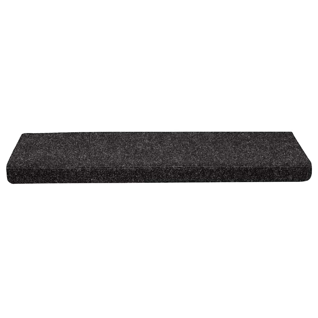 VidaXL tapetes para escaleras autoadhesivos 30 piezas 65x21x4 cm borde rectangular negro