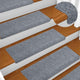 Vidaxx alfombras de escalera autoadhesivas 30 piezas 65x21x4 cm borde rectangular gris claro