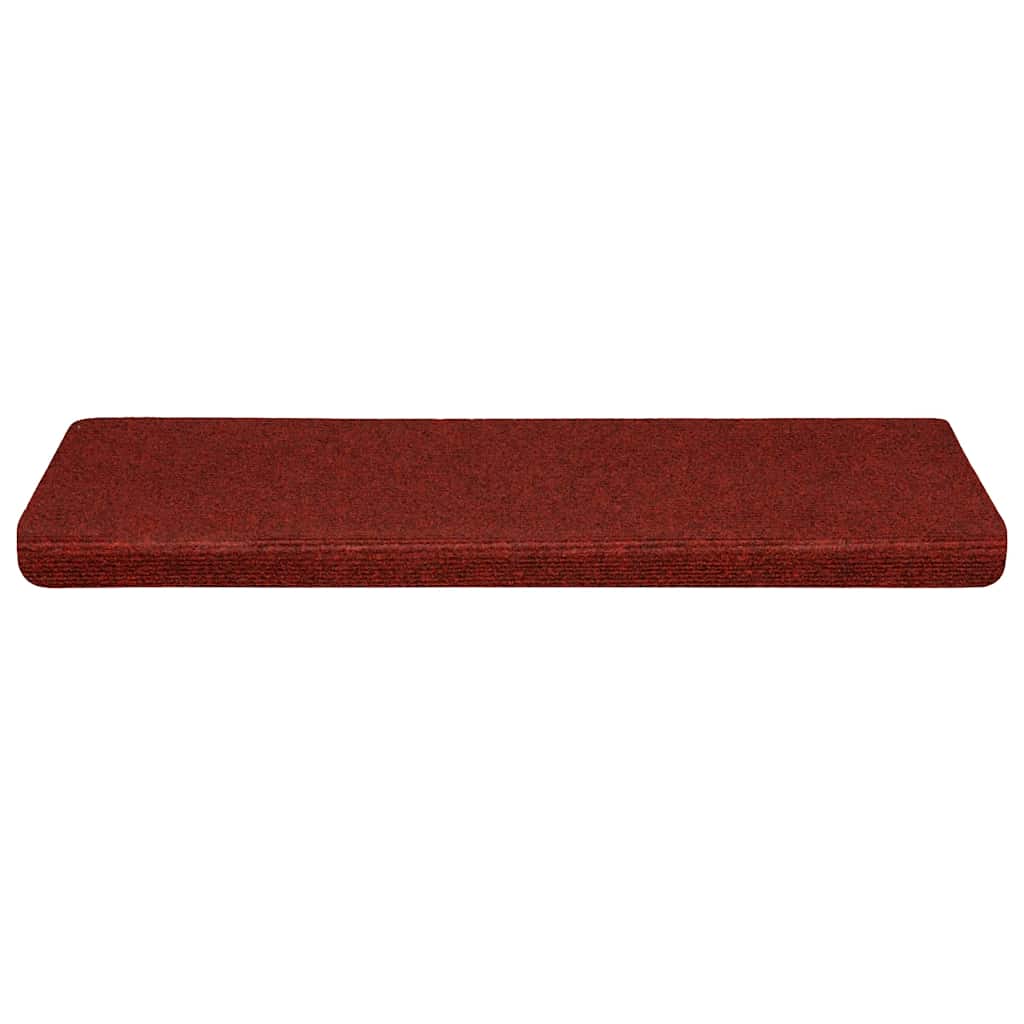 VidaXL tapetes para escaleras autoadhesivos 30 piezas 65x21x4 cm borde rectangular rojo burdeos