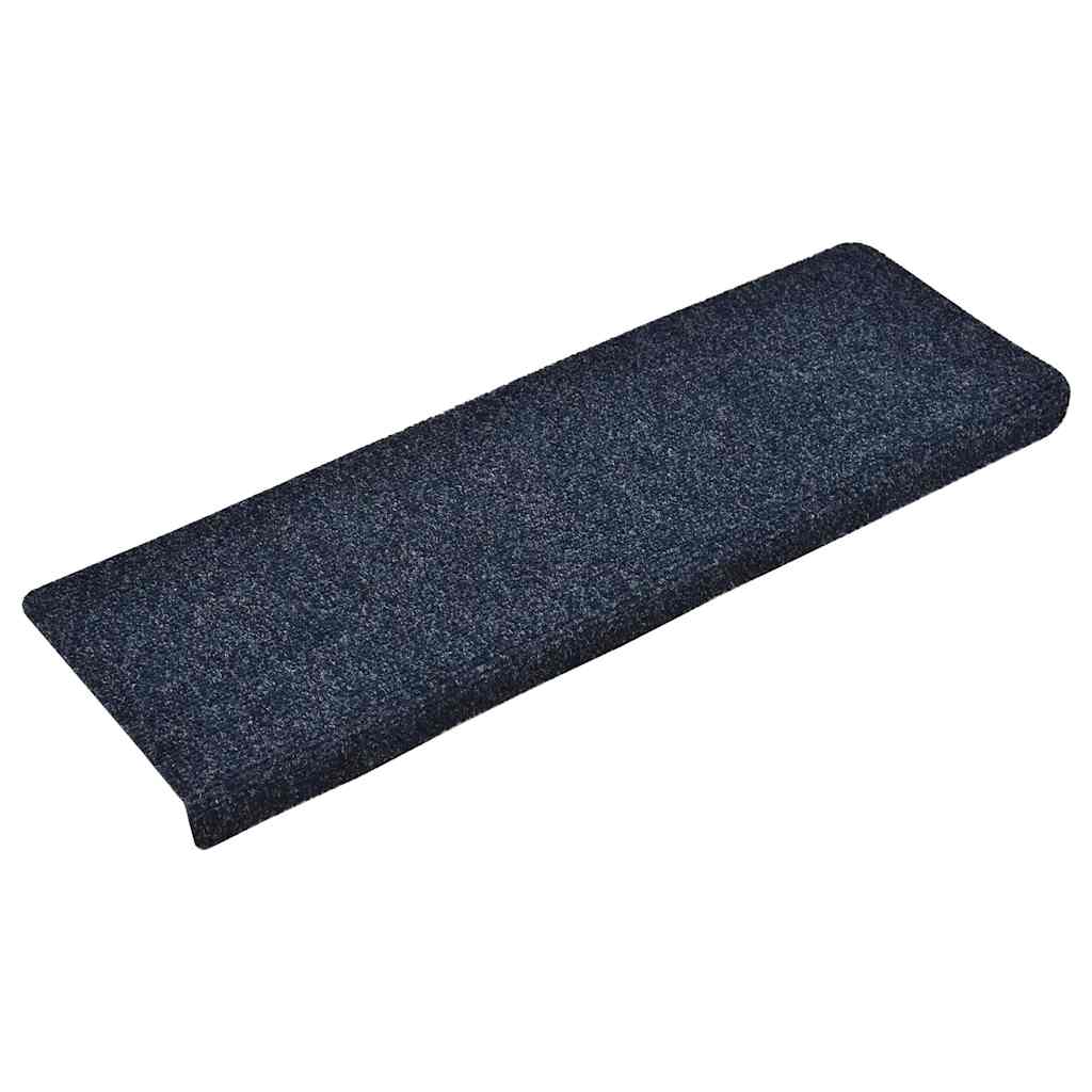 VidaXL tapetes para escaleras autoadhesivos 30 piezas 65x21x4 cm borde rectangular azul