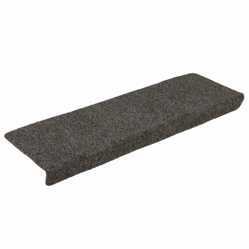VidaXL Tappetini per scale autoadesivi 30 pezzi 65x21x4 cm bordo rettangolare antracite