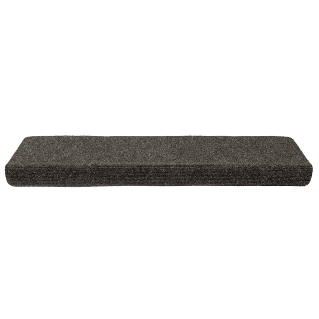 VidaXL Tappetini per scale autoadesivi 30 pezzi 65x21x4 cm bordo rettangolare antracite