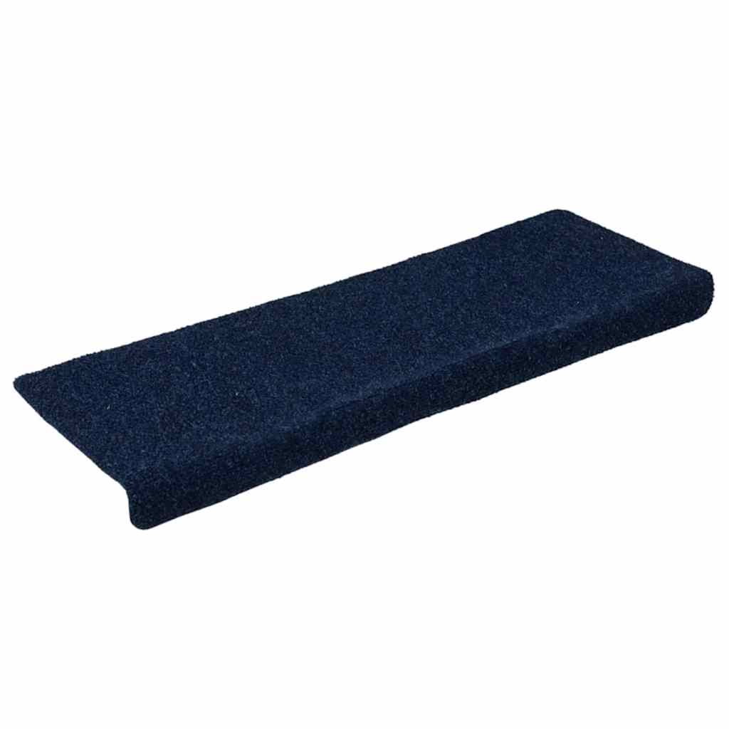 Tappetini per scale autoadesivi Vidaxx 30 pezzi 65x21x4 cm blu navy con bordo rettangolare