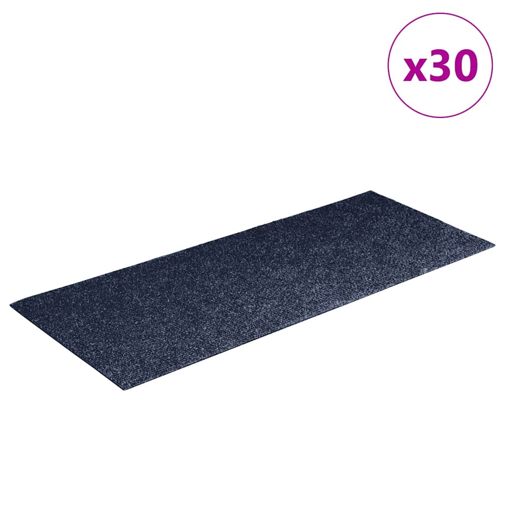 Vidaxx alfombras de escalera autoadhesivas 30 piezas 60x25 cm gris azul rectangular