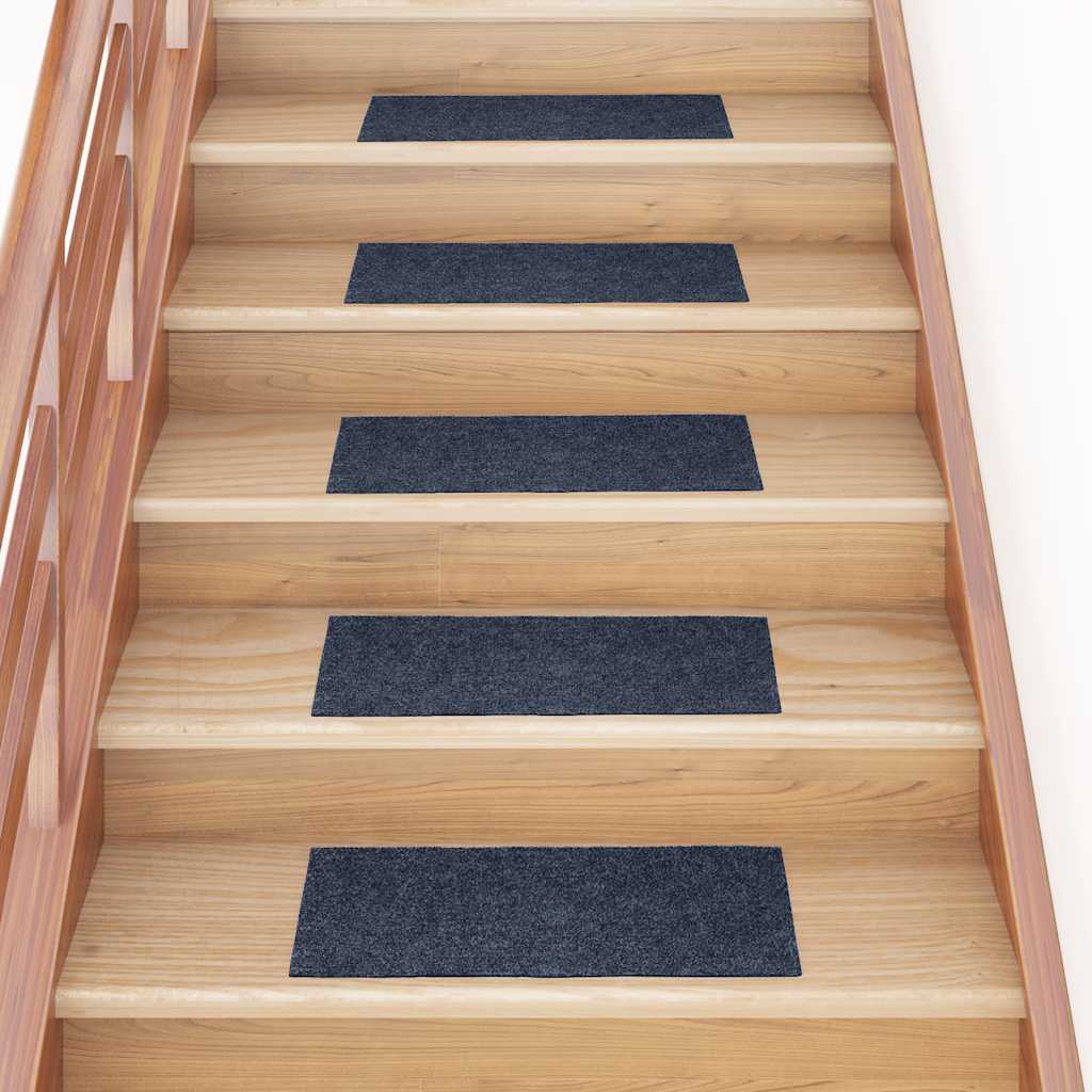 Tappetini per scale autoadesivi Vidaxx 30 pezzi 60x25 cm grigio blu rettangolare