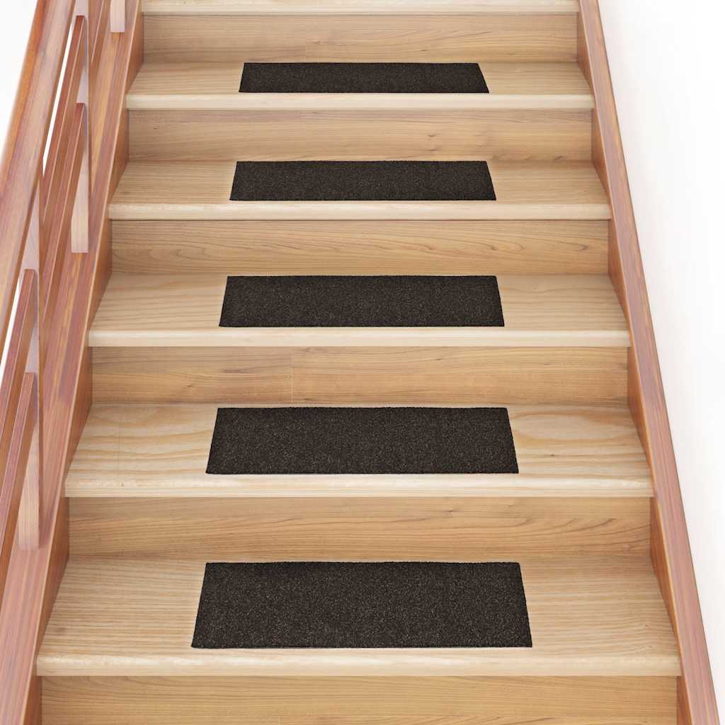 Vidaxx alfombras de escalera autoadhesivas 30 piezas 60x25 cm marrón oscuro rectangular